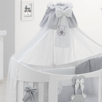 Балдахин тюлевый круговой Peluche  Oval, белый/серый