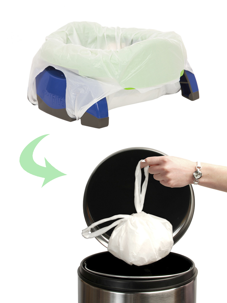Складной дорожный горшок Potette Plus + 10 пакетов. Фото №4 Складной дорожный горшок Potette Plus + 10 пакетов. Фото №4