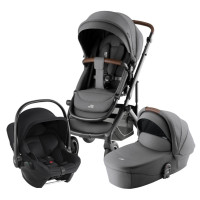 Комплект 3в1 коляска SMILE 5Z, Стиль | Серый минерал + автокресло BABY-SAFE CORE Космический чёрный Комплект 3в1 коляска SMILE 5Z, Стиль | Серый минерал + автокресло BABY-SAFE CORE Космический чёрный