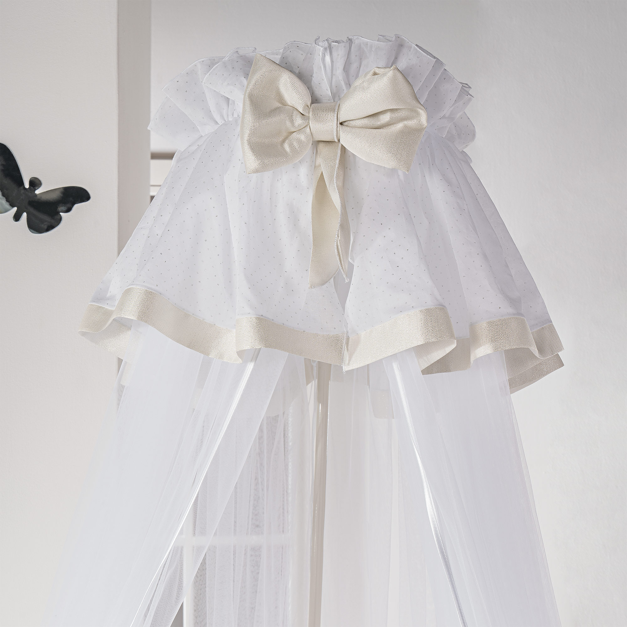 Балдахин тюлевый для изголовья с держателем Vanity, белый_DIS. Фото №1