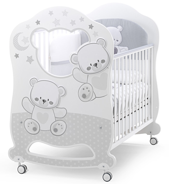 Комплект №4 Italbaby Jolie (Кровать Baby Jolie, пеленальный комод, комплект белья), белый/серый. Фото №1 Комплект №4 Italbaby Jolie (Кровать Baby Jolie, пеленальный комод, комплект белья), белый/серый. Фото №1
