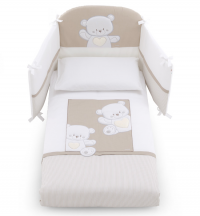 Комплект белья Italbaby из 5 предметов Jolie, белый/серо-бежевый
