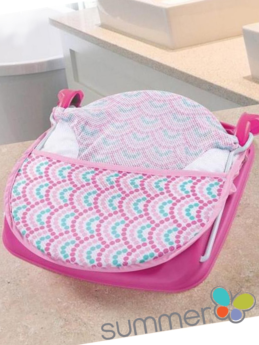 Лежак с подголовником для купания Deluxe Baby Bather, розовый/волны. Фото №4 Лежак с подголовником для купания Deluxe Baby Bather, розовый/волны. Фото №4