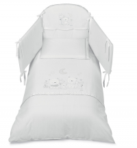 Комплект белья из 5-и предметов Italbaby Happy Family Romantic, белый Комплект белья из 5-и предметов Italbaby Happy Family Romantic, белый