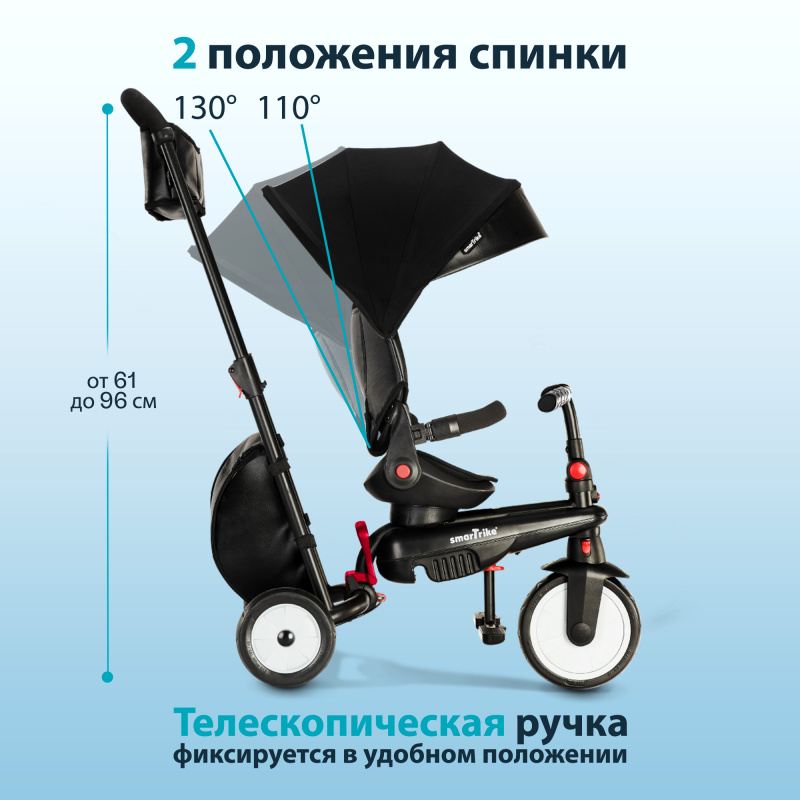 Трехколесный складной велосипед SmarTrike STR7 Urban, Black . Фото №5 Трехколесный складной велосипед SmarTrike STR7 Urban, Black . Фото №5