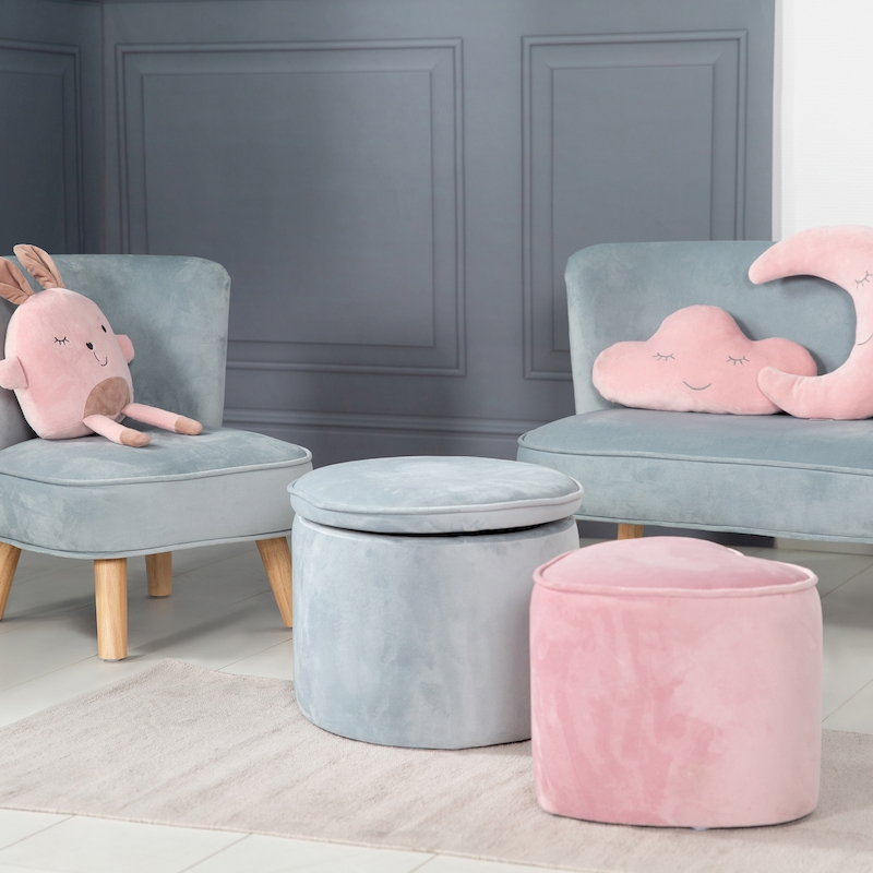 Детский велюровый овальный пуфик Lil Sofa. Фото №3 Детский велюровый овальный пуфик Lil Sofa. Фото №3