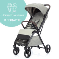 КОМПЛЕКТ Детская прогулочная коляска KIDZI Breezy, Бежевый + накидка на ножки в ПОДАРОК
