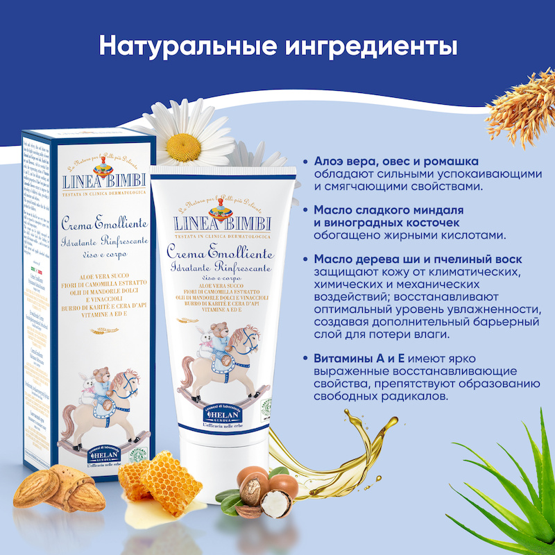Детский смягчающий крем (Linea Bimbi) 100 мл.. Фото №3 Детский смягчающий крем (Linea Bimbi) 100 мл.. Фото №3