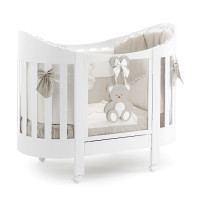 Детская кровать Italbaby Peluche Ovale, белый/крем (в комплекте с матрасом и комплектом белья) Детская кровать Italbaby Peluche Ovale, белый/крем (в комплекте с матрасом и комплектом белья)