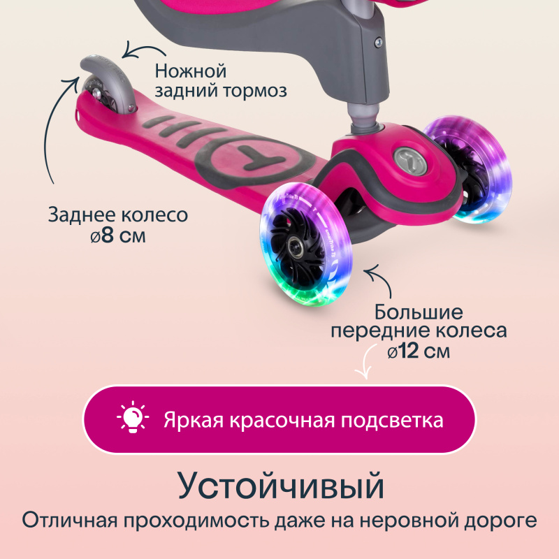 Трехколесный самокат-трансформер 2в1 SmarTrike  T1 Scooter c сумочкой. Фото №4