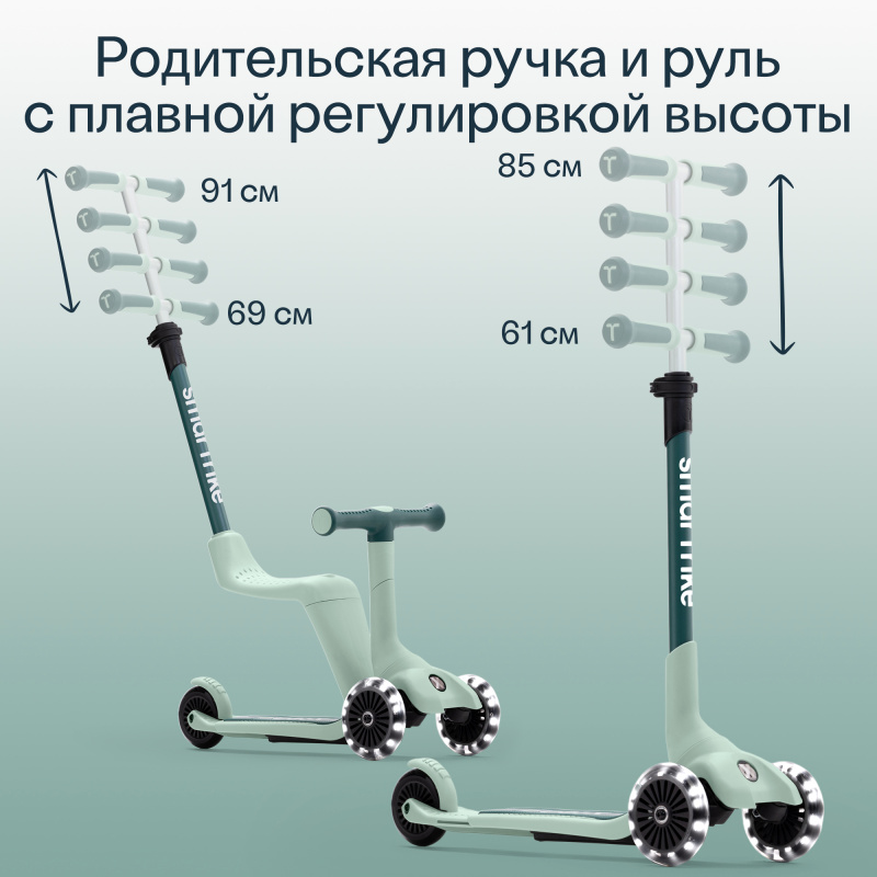 Растущий складной трехколесный самокат-трансформер 3в1 SmarTrike Xtend Mini Ride. Фото №5