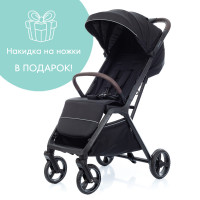 КОМПЛЕКТ Детская прогулочная коляска KIDZI Breezy, Черный + накидка на ножки в ПОДАРОК
