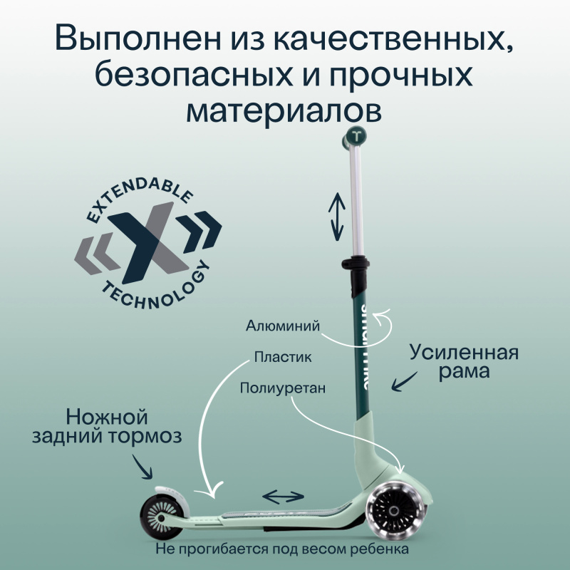 Растущий складной трехколесный самокат-трансформер 3в1 SmarTrike Xtend Mini Ride. Фото №8
