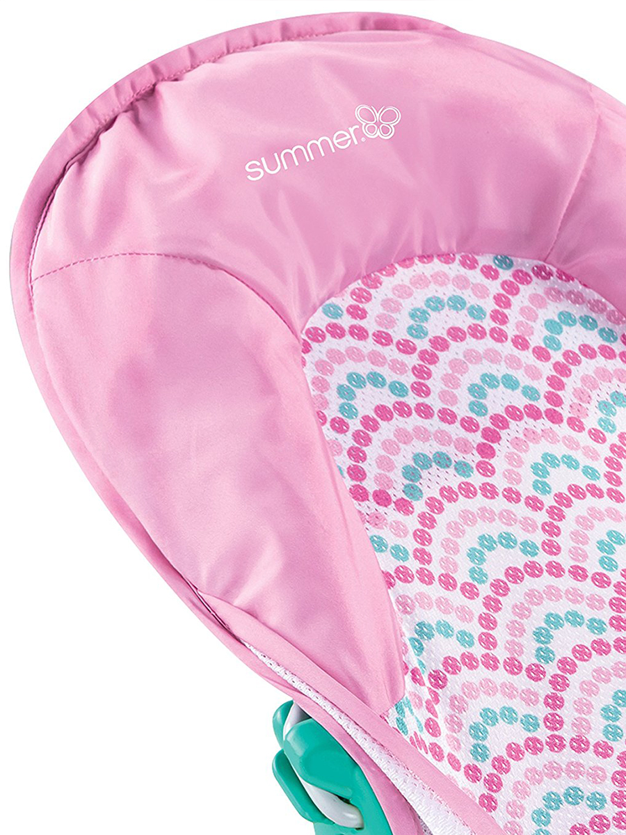 Лежак с подголовником для купания Deluxe Baby Bather, розовый/волны. Фото №2 Лежак с подголовником для купания Deluxe Baby Bather, розовый/волны. Фото №2