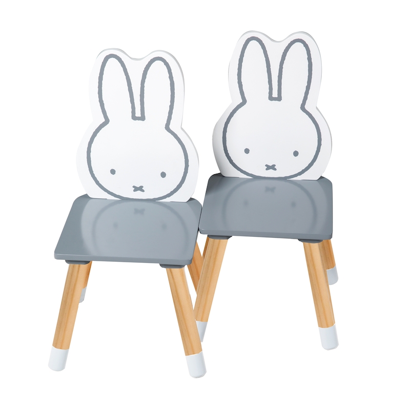 Комплект детской мебели Miffy: стол + 2 стульчика, серый/белый/натуральный. Фото №1 Комплект детской мебели Miffy: стол + 2 стульчика, серый/белый/натуральный. Фото №1