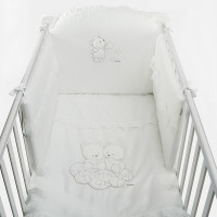 Комплект белья Italbaby из 5-ти предметов Happy Family, белый Комплект белья Italbaby из 5-ти предметов Happy Family, белый