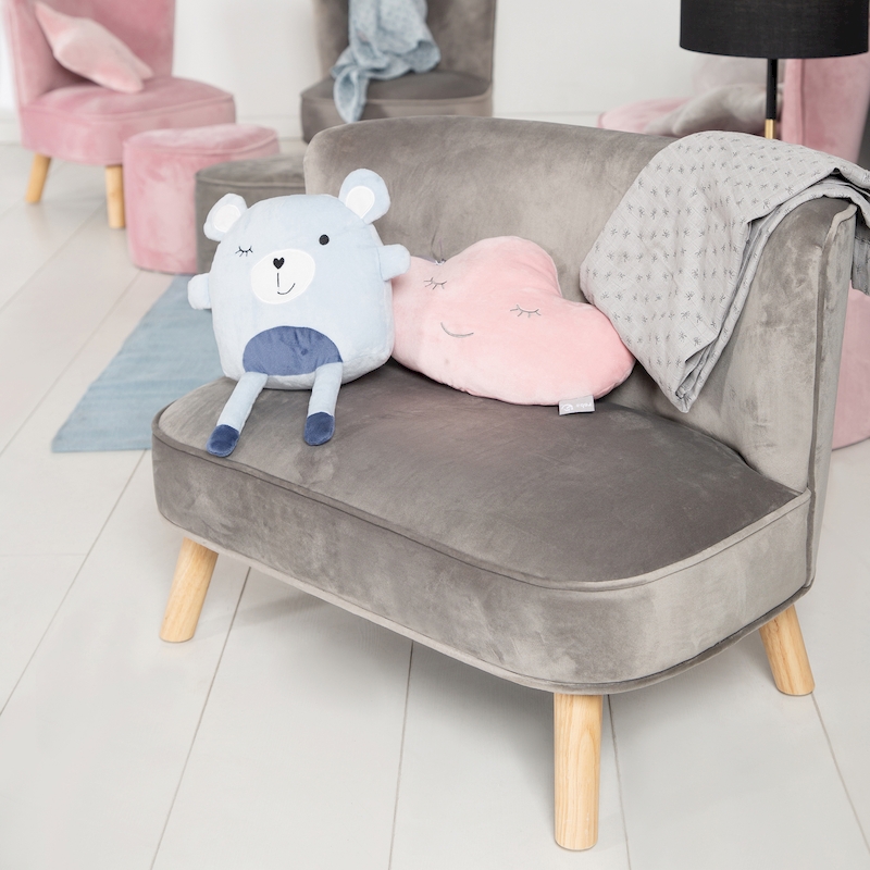 Детский велюровый диван Lil Sofa, серый_DIS. Фото №3 Детский велюровый диван Lil Sofa, серый_DIS. Фото №3