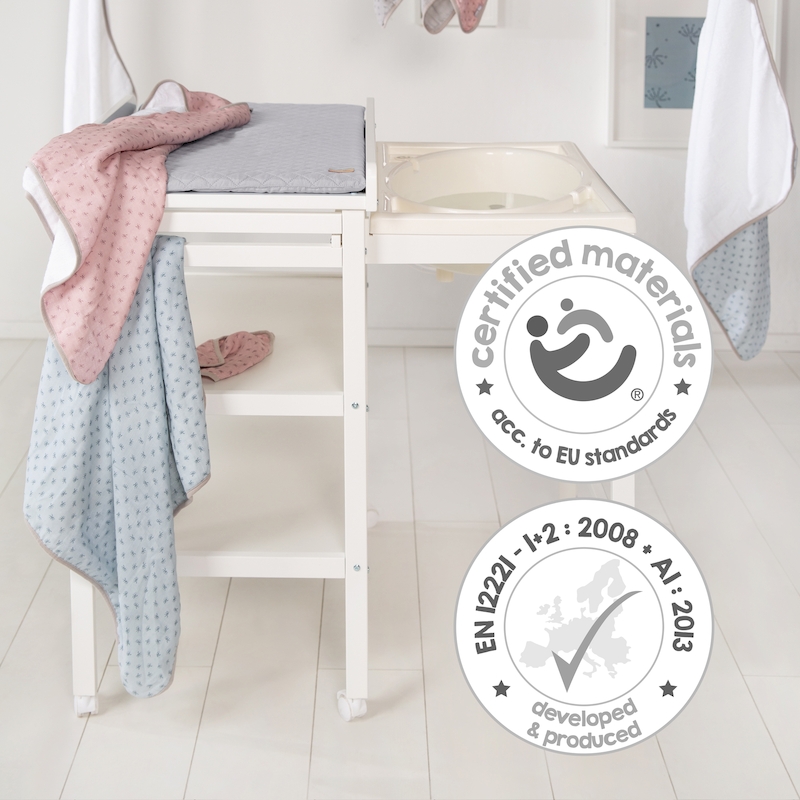 Раздвижной стол для пеленания с ванночкой и матрасиком Baby Pool, белый. Фото №6 Раздвижной стол для пеленания с ванночкой и матрасиком Baby Pool, белый. Фото №6