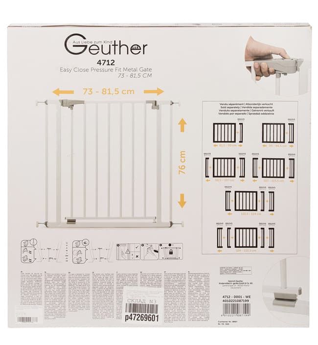 Ворота безопасности Geuther 73-81,5 см металлические (4712). Фото №11