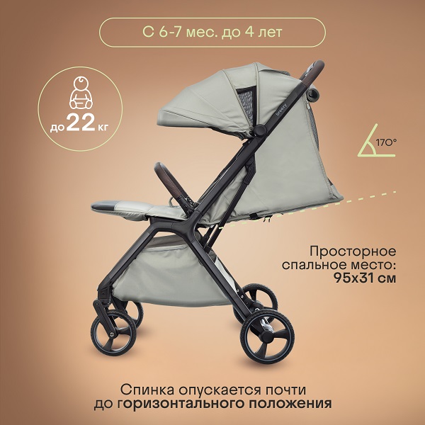 Детская прогулочная коляска KIDZI Breezy. Фото №2