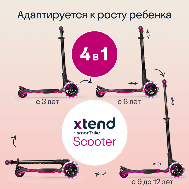 Растущий складной трехколесный самокат SmarTrike Xtend Scooter. Фото №3 Растущий складной трехколесный самокат SmarTrike Xtend Scooter. Фото №3