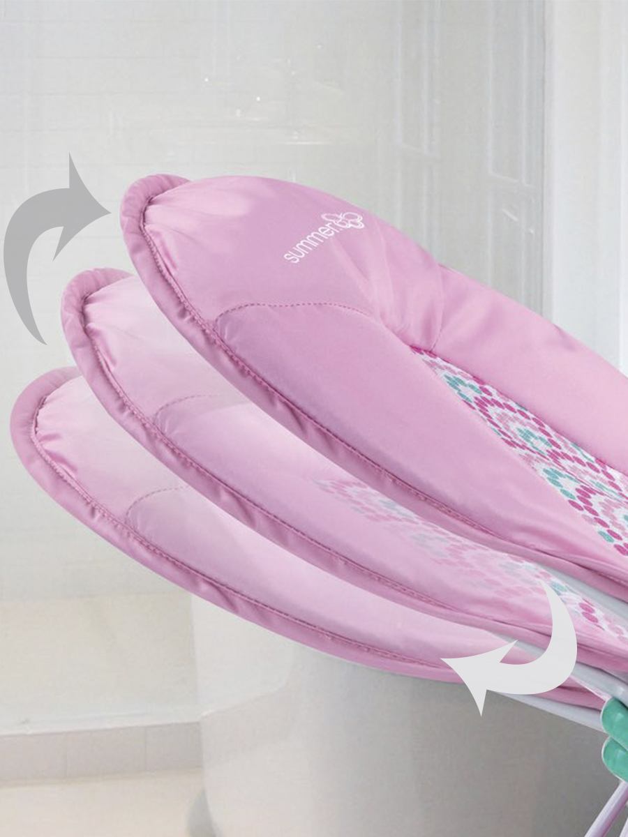 Лежак с подголовником для купания Deluxe Baby Bather, розовый/волны. Фото №1 Лежак с подголовником для купания Deluxe Baby Bather, розовый/волны. Фото №1