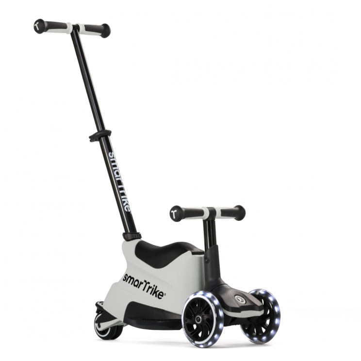 Складной трехколесный самокат-трансформер 3в1 SmarTrike Xtend Scooter ride-on с ручкой, Холодный серый Складной трехколесный самокат-трансформер 3в1 SmarTrike Xtend Scooter ride-on с ручкой, Холодный серый
