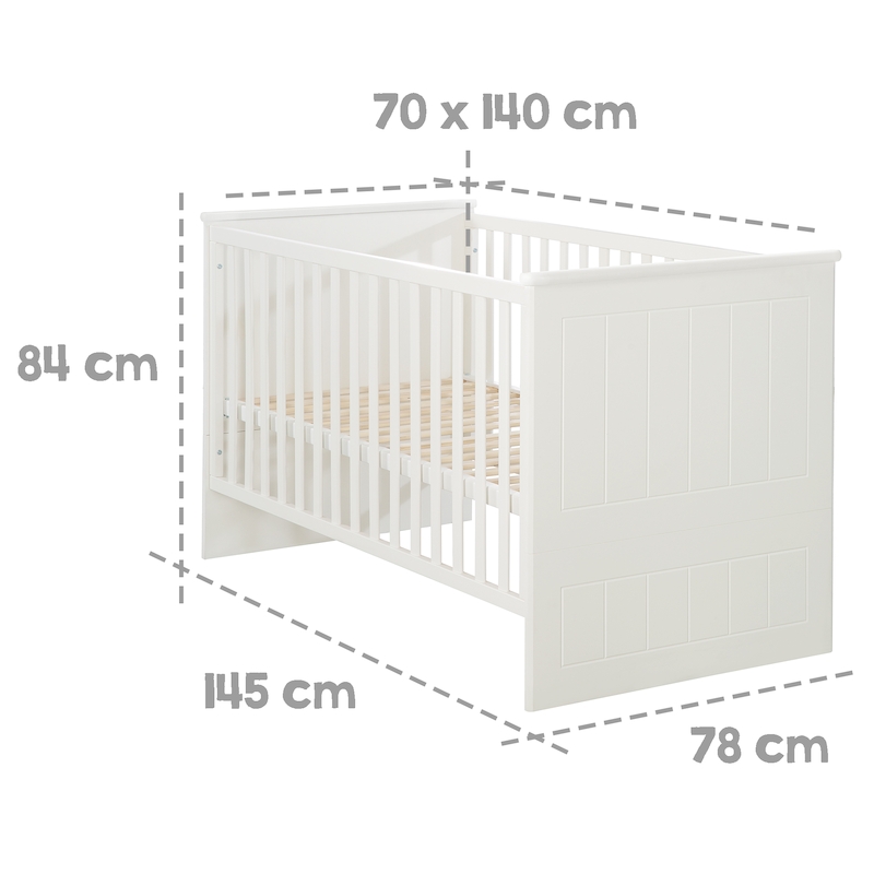 Детская кровать Sylt Baby 70х140, белый. Фото №2 Детская кровать Sylt Baby 70х140, белый. Фото №2