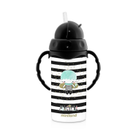 Термопоильник с трубочкой Thermokid, черно-белый Термопоильник с трубочкой Thermokid, черно-белый
