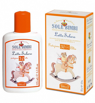 Солнцезащитное молочко с высоким фактором защиты SPF 30 (Sole Bimbi) - 125 мл. Солнцезащитное молочко с высоким фактором защиты SPF 30 (Sole Bimbi) - 125 мл.