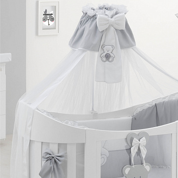Балдахин тюлевый круговой Peluche Oval, белый/серый Балдахин тюлевый круговой Peluche Oval, белый/серый