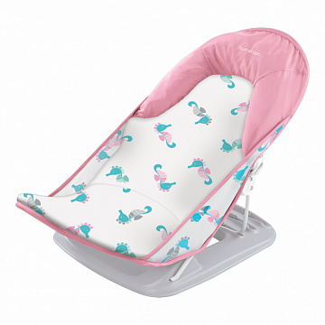 Лежак с подголовником для купания Deluxe Baby Bather, морские коньки/розовый Лежак с подголовником для купания Deluxe Baby Bather, морские коньки/розовый