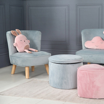 Комплект №13 Roba Lil Sofa (пуфик, кресло), голубой Комплект №13 Roba Lil Sofa (пуфик, кресло), голубой